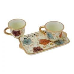Set di 2 tazze da caffè espresso con vassoio