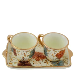 Set di 2 tazze da caffè espresso con vassoio
