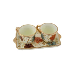 Set di 2 tazze da caffè espresso con vassoio