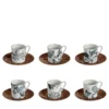 Set di 6 tazze da caffè espresso in porcellana Black Dragon Pool
