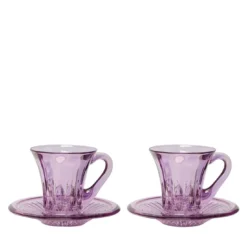 Set di 2 tazze da caffè espresso viola trasparenti Prestige