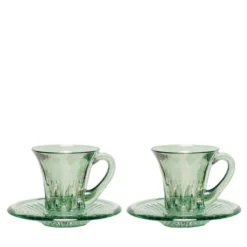 Set di 2 tazze da caffè espresso verde trasparente Prestige