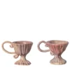 Set di 2 tazze da caffè Rocco in ceramica rosa con manici