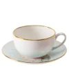 Set di 2 tazze da cappuccino Spighe di Grano azzurre con piattini