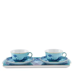Set di 2 Tazze da Tè con Vassoio Oriente Italiano Iris