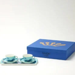 Set di 2 Tazze da Tè con Vassoio Oriente Italiano Iris
