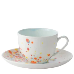 Set di 2 tazze da tè e piattini Confetti