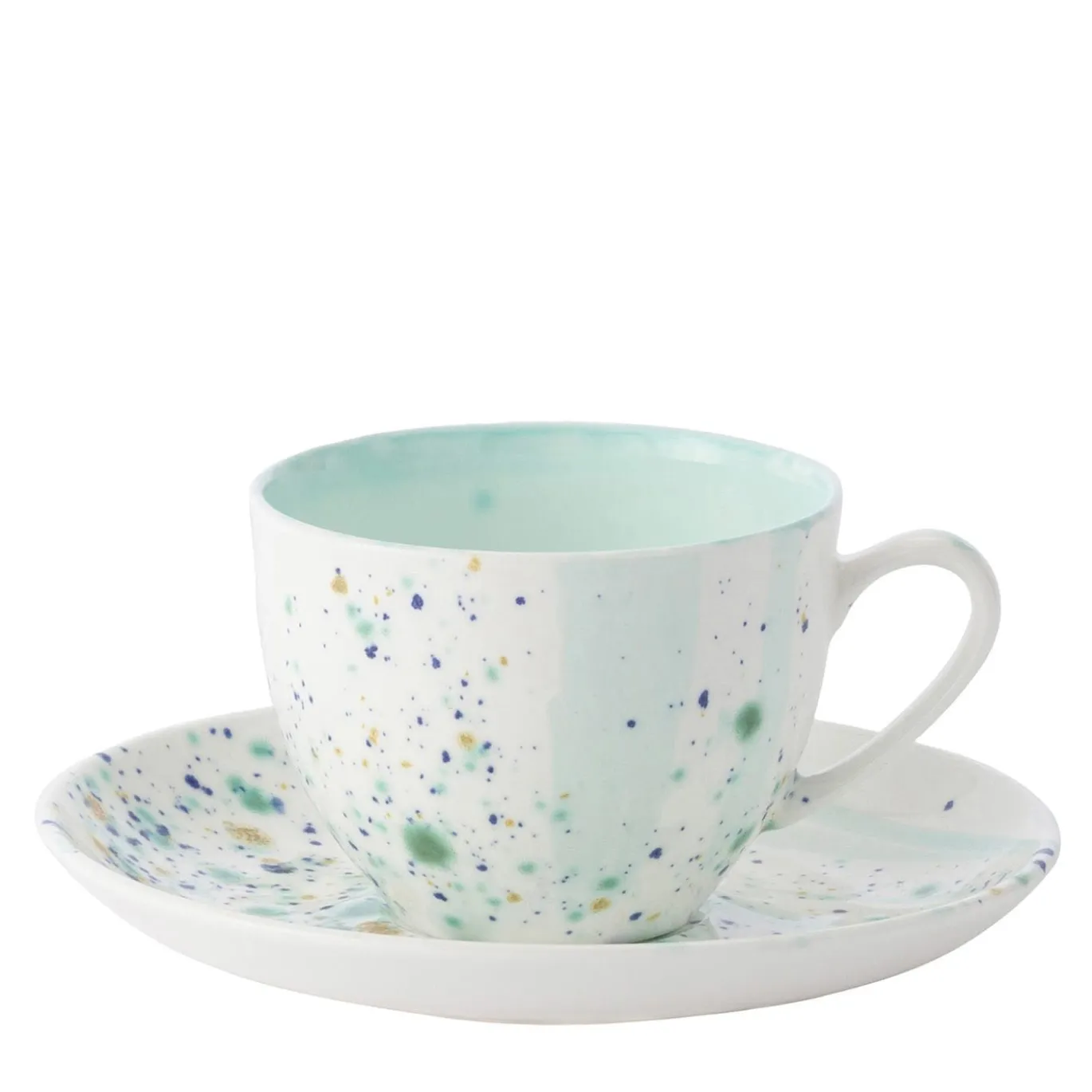 Set di 2 tazze da tè e piattini in marmo blu