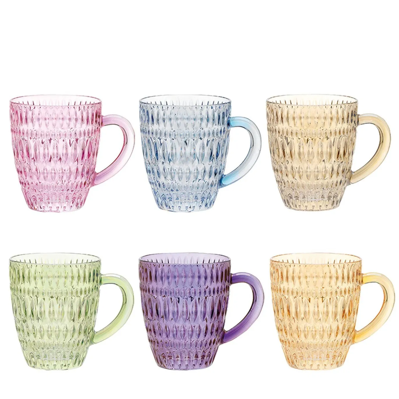 Set di 6 tazze Diamante Polychrome