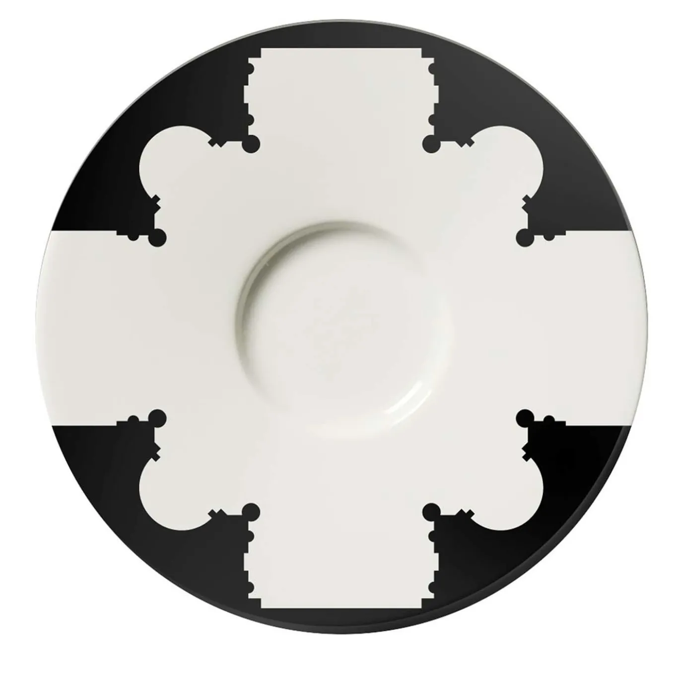 Set di 2 tazze e piattini neri Baroqeat #2 di Salvatore Spataro