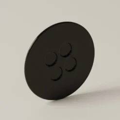 Set di 4 Tazze e Piattini Scultorei UUUUccio in Ceramica Lucida Nera