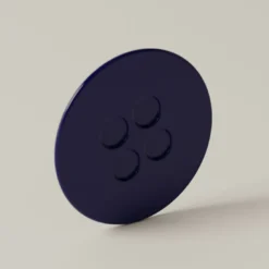 Set di 4 Tazze e Piattini Scultorei UUUUccio in Ceramica Lucida Cobalto