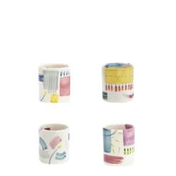 Set di 4 tazze Flora