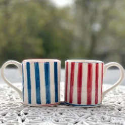 Set di 6 tazze in ceramica blu