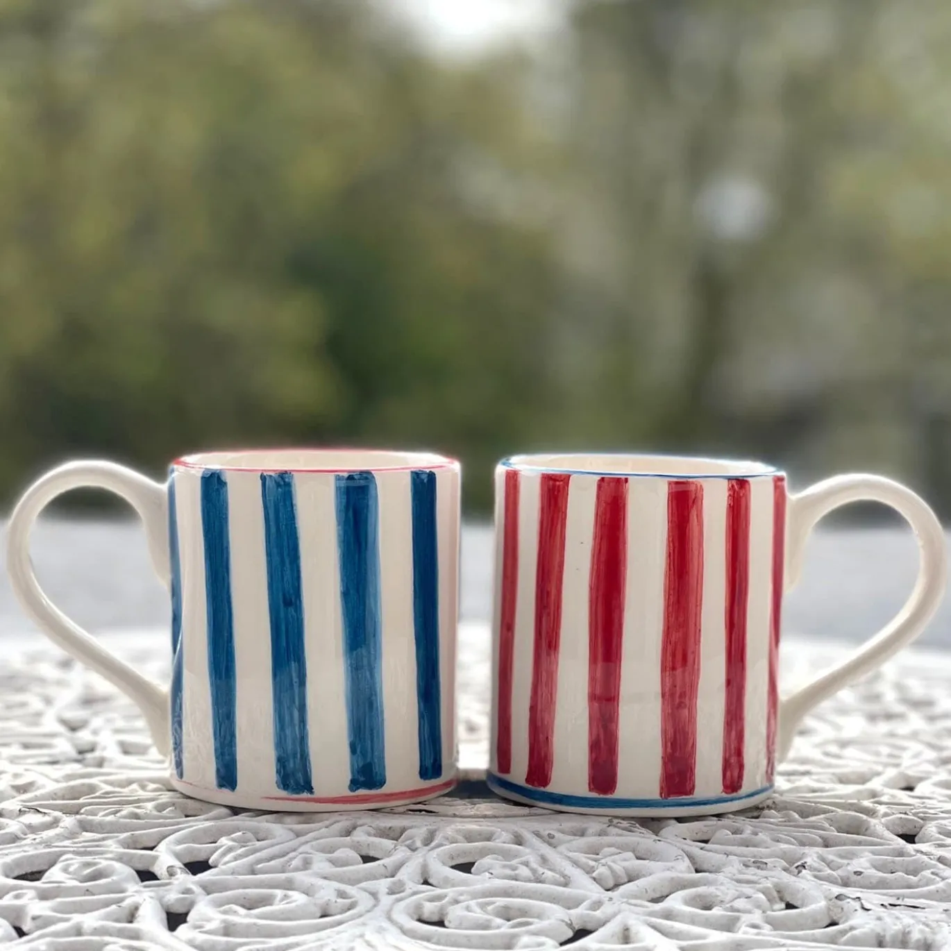 Set di 6 tazze in ceramica blu