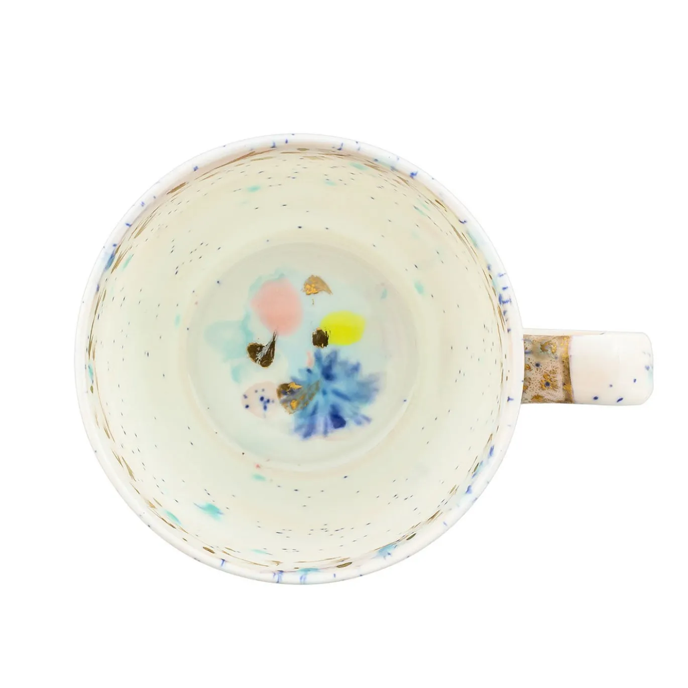 Set di 2 Tazze in Porcellana Dafne con Decorazioni in Foglia d'Oro
