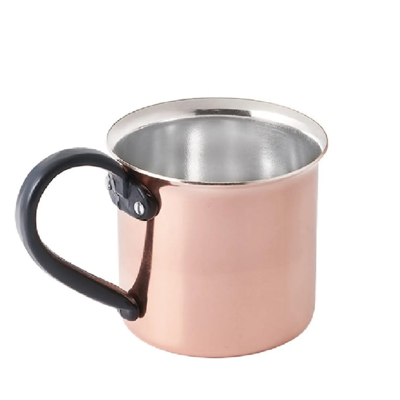 Set di 2 tazze in rame con manici neri