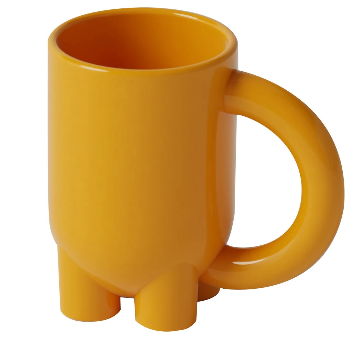 Set di 4 tazze scultoree mUUUUg in ceramica lucida Mango