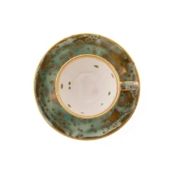 Set di 2 Tazzine da Caff� con Piattino Michelangelo in Ceramica Verde