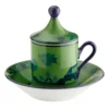 Set di 2 Tazzine da Caff� con Piattino Oriente Italiano Malachite in Porcellana