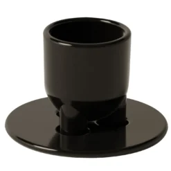 Set di 4 tazzine da espresso e piattini scultorei cUUUp in ceramica lucida nera