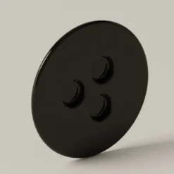 Set di 4 tazzine da espresso e piattini scultorei cUUUp in ceramica lucida nera