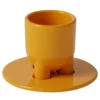 Set di 4 tazzine da espresso e piattini scultorei cUUUp in ceramica lucida Mango