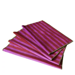 Set di 4 Tovagliette a righe Magenta