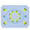 Set di 2 tovagliette azzurre con frange ricamate di Limoni