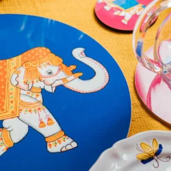Set di 2 tovagliette blu Elephant