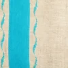 Set di 3 tovagliette classiche in lino grezzo beige con striscia azzurra