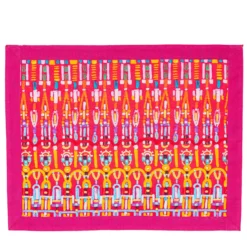 Set di 4 tovagliette Colores Cornice in cotone fucsia