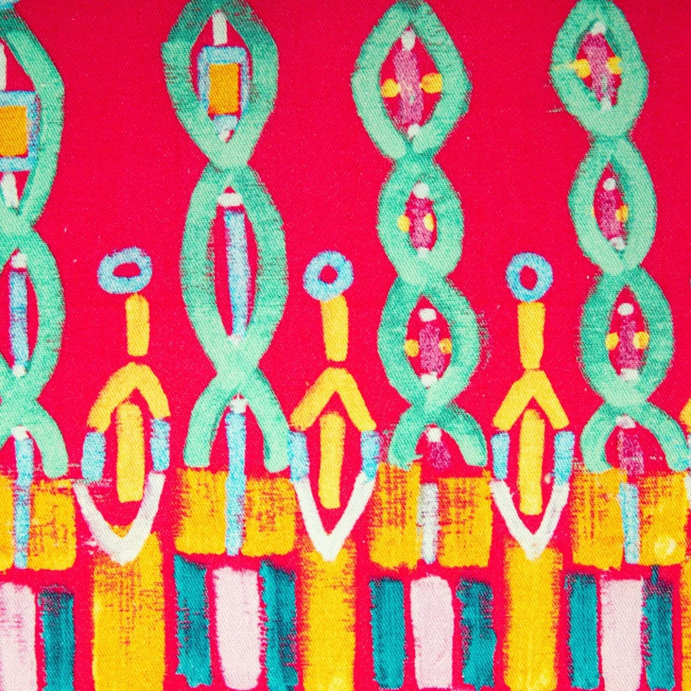 Set di 4 tovagliette Colores fucsia in cotone stampato