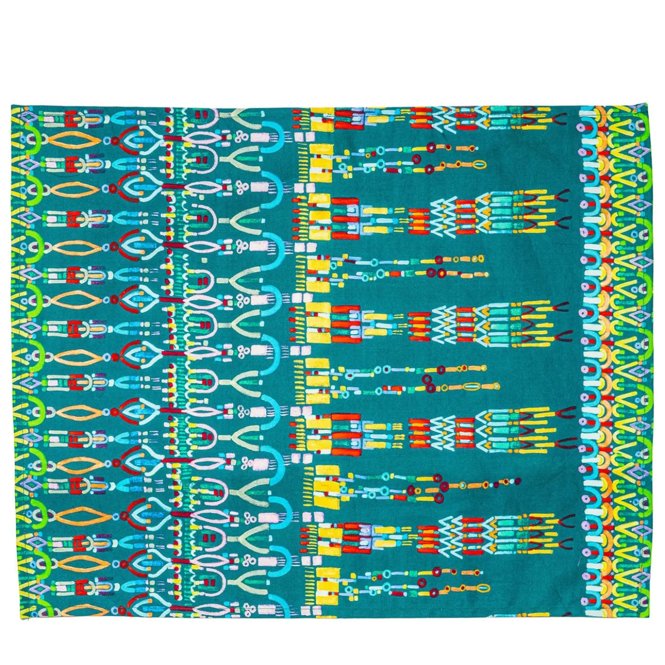 Set di 4 tovagliette Colores in cotone blu e verde