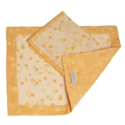 Set di 2 tovagliette crema e gialle con tovaglioli