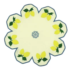 Set di 2 tovagliette di servizio gialle a forma di fiore Limoni Multicolor