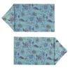 Set di 2 tovagliette e tovaglioli rettangolari rivestiti di azzurro Bouquet