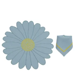 Set di tovagliette e tovaglioli a forma di margherita blu