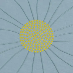 Set di tovagliette e tovaglioli a forma di margherita blu