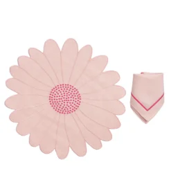 Set di tovagliette e tovaglioli a forma di margherita rosa