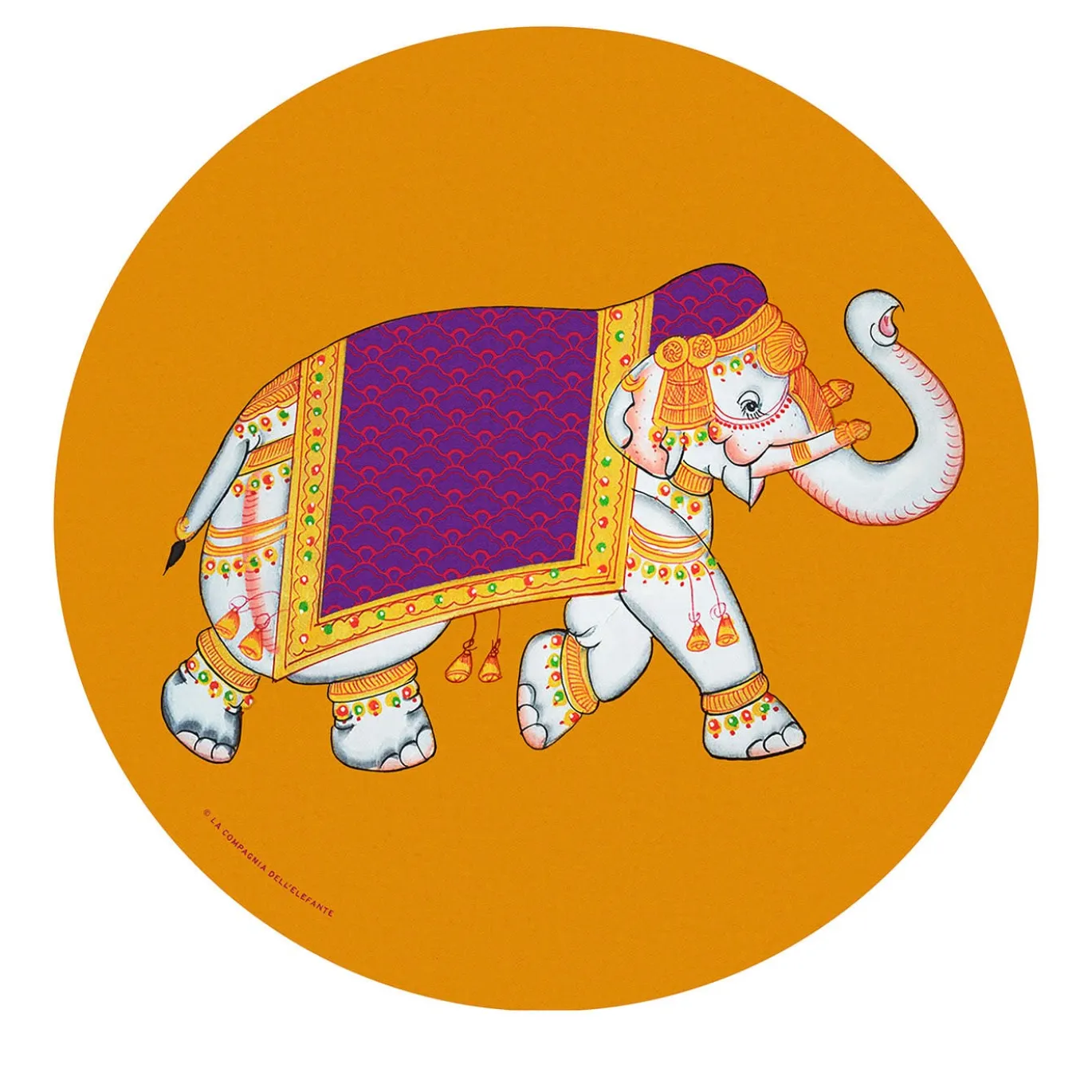 Set di 2 tovagliette gialle Elephant