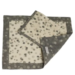 Set di 2 tovagliette grigio chiaro e nero con tovaglioli