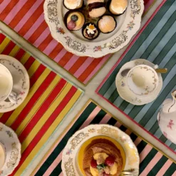 Set di 4 Tovagliette Multicolore a Righe