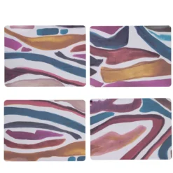 Set di 4 tovagliette rettangolari afro