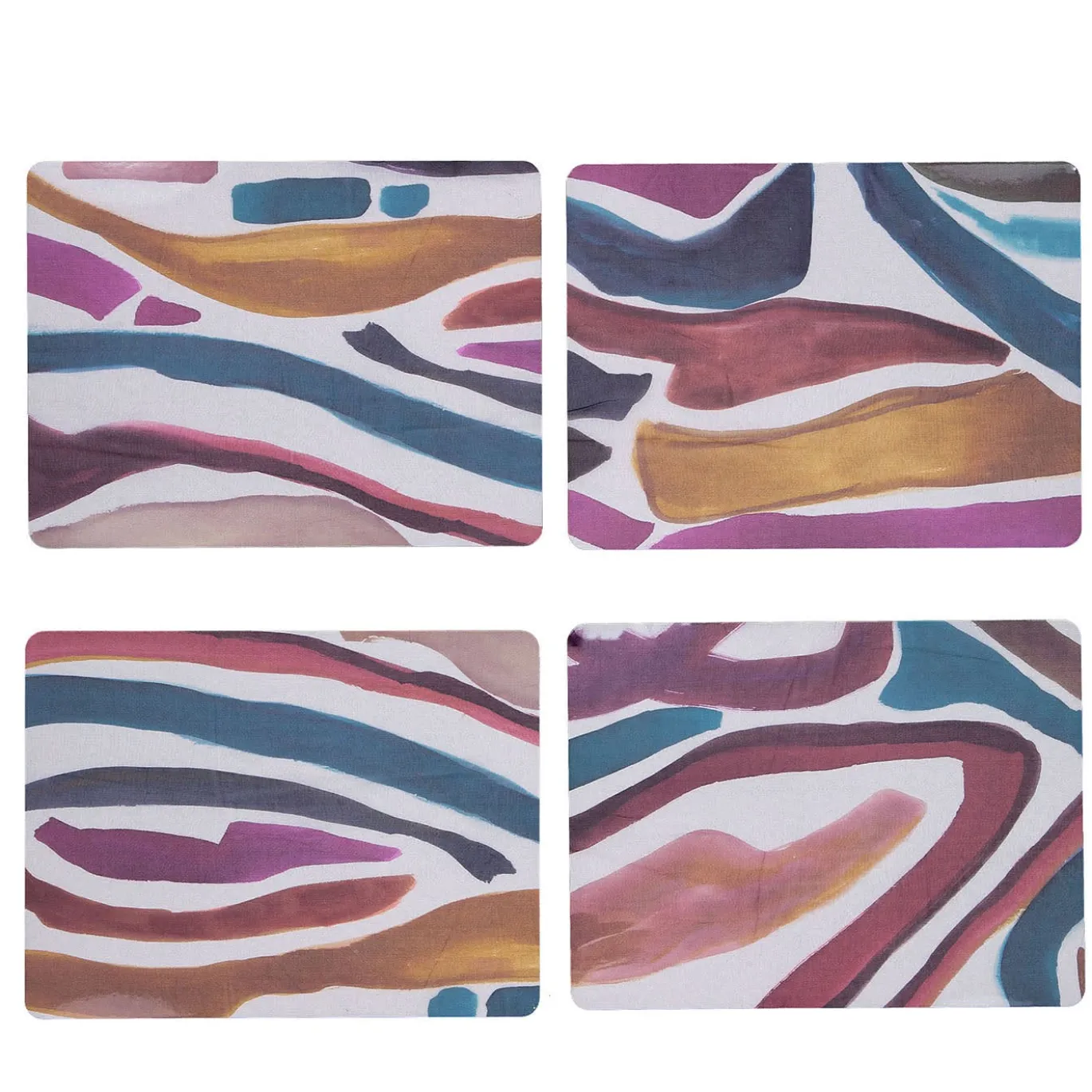 Set di 4 tovagliette rettangolari afro