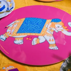 Set di 2 tovagliette rosa Elephant