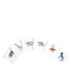 Set di 6 tovagliette Savanna ricamate a mano in lino per bere