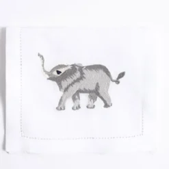 Set di 6 tovagliette Savanna ricamate a mano in lino per bere