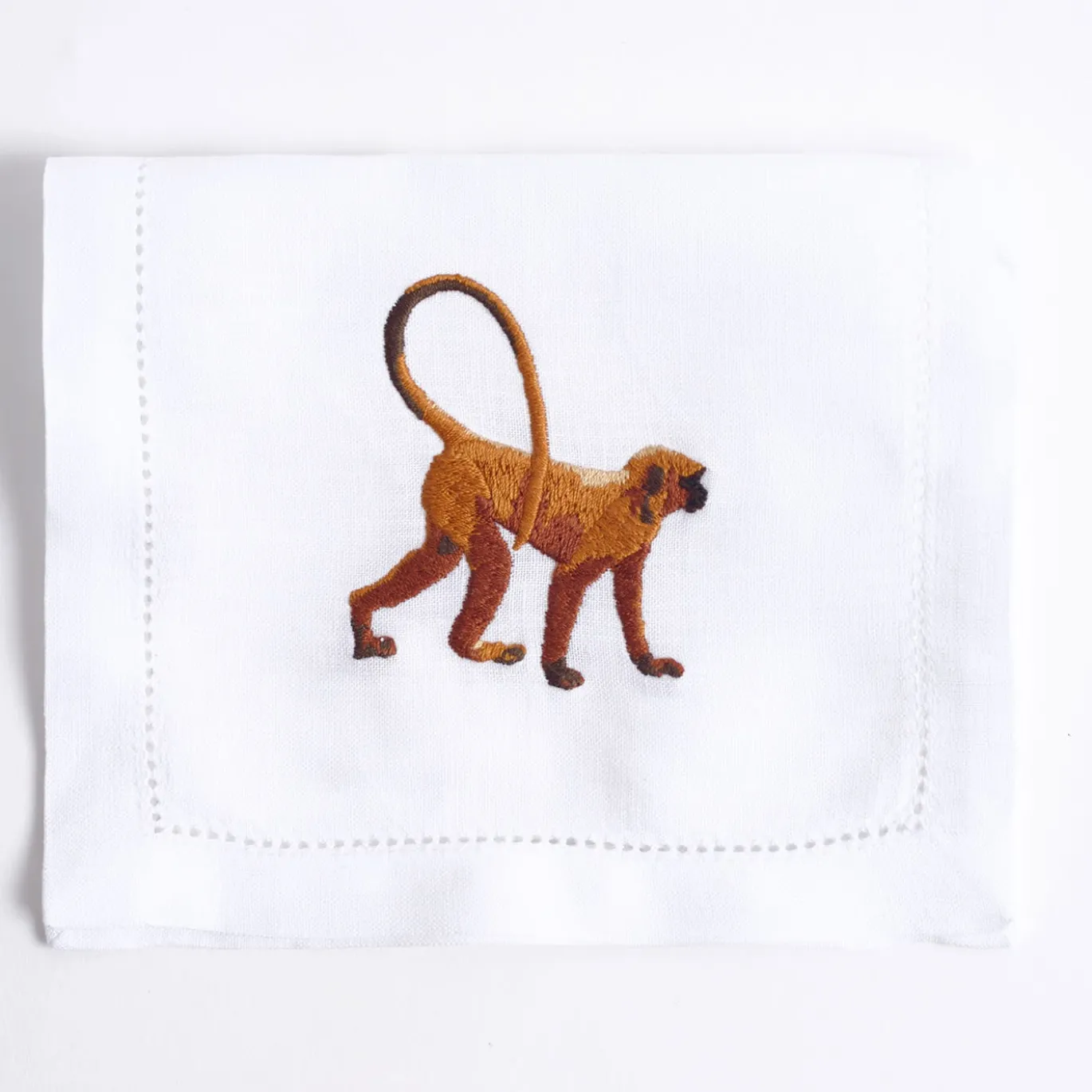 Set di 6 tovagliette Savanna ricamate a mano in lino per bere