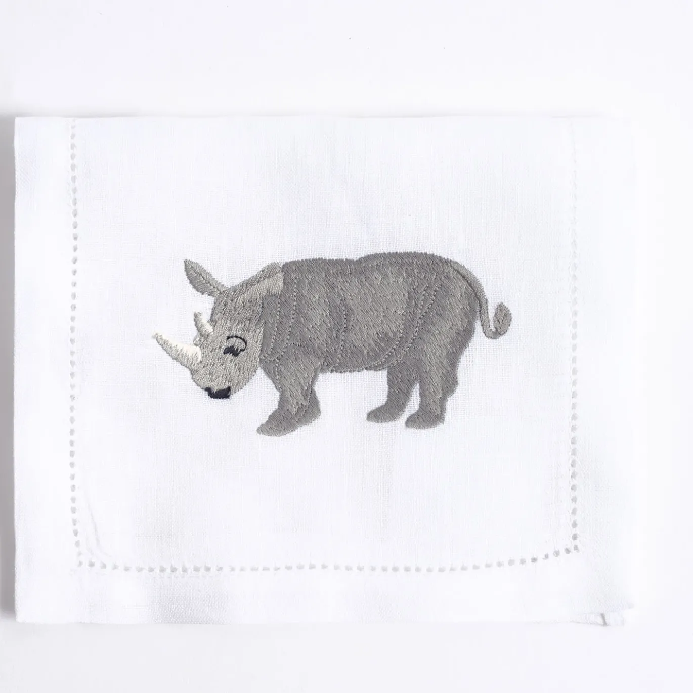 Set di 6 tovagliette Savanna ricamate a mano in lino per bere